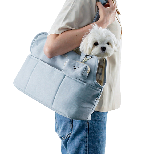 Pet Carrier Bag: Blue Canvas